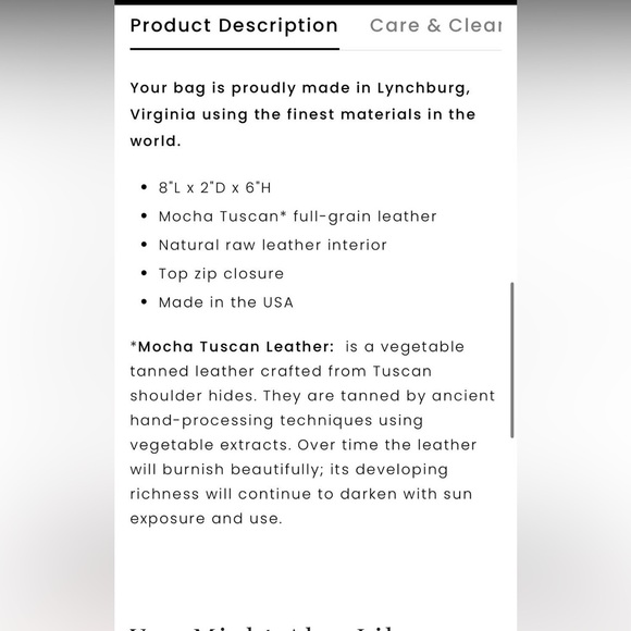 Mocha Tuscan leather makeup bag - Picture 4 of 4